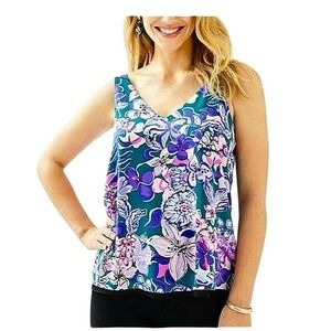 Lilly‎ Pulitzer Florin XXS Reversible Top Tanzania Midnight Garden NWT $88